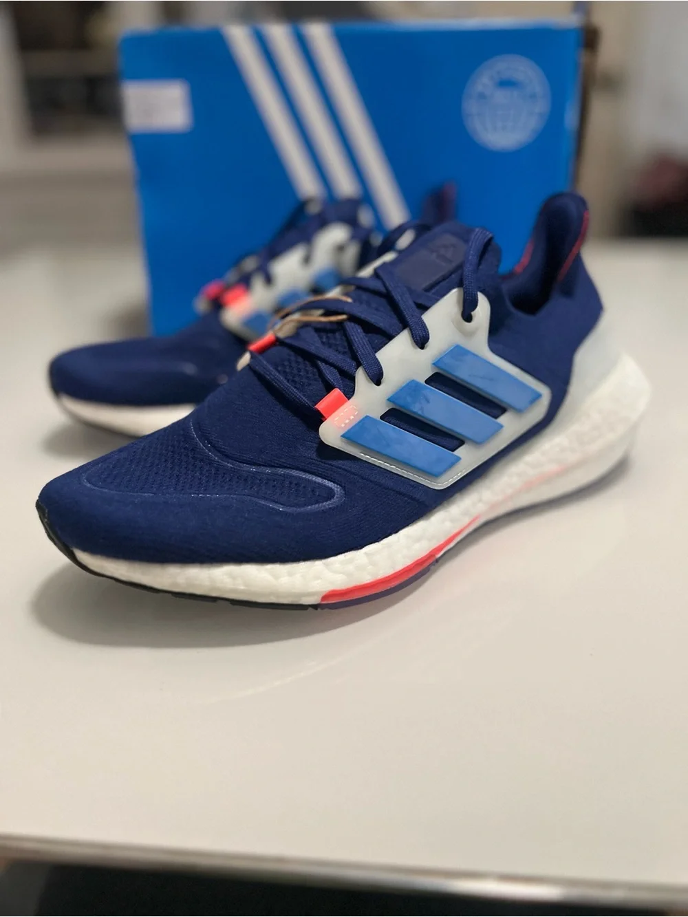 adidas Men's Navy Blue Athletic Running Shoes with Cushioning Sz 10